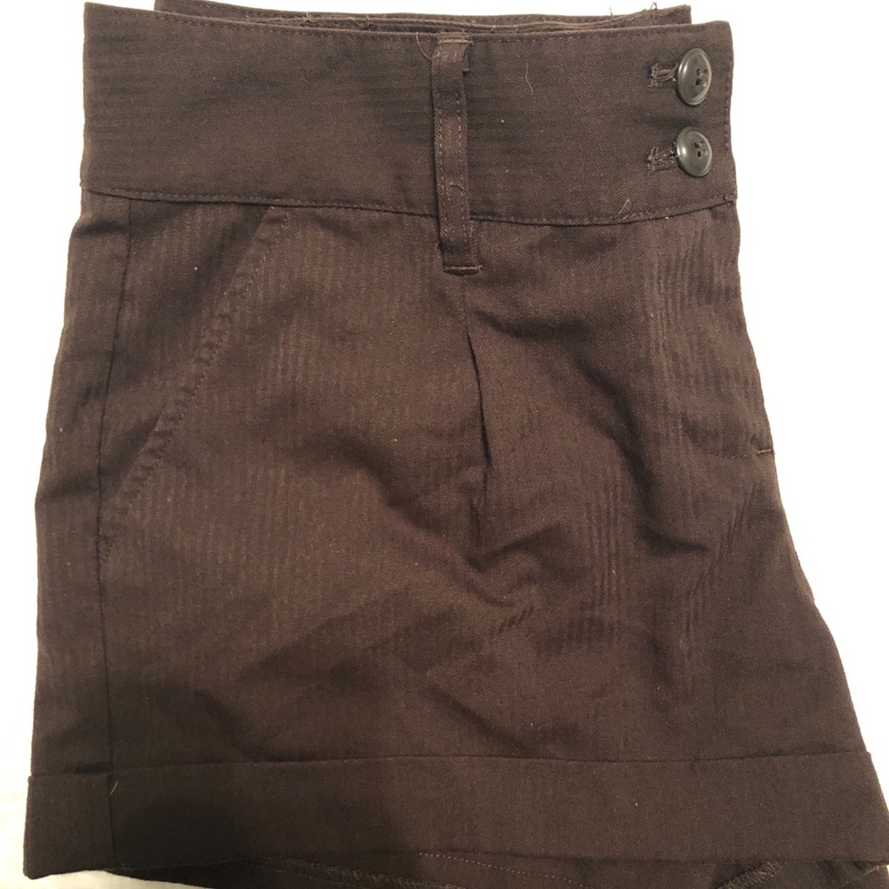 Candies Pleated pinstripe brown dress shorts